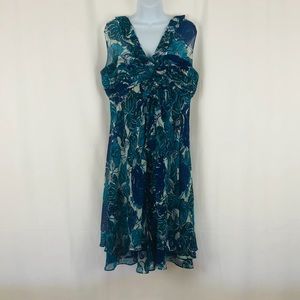 Donna Ricco Silk floral sheer overlay dress 14